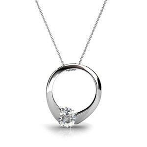 NWT Cate & Chloe Dahlia 18k White Gold Plated Pendant Necklace with Swarovski